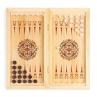 Нарды деревянные, настольная игра "Таежный волк", 40 х 40 см, с шашками - Фото 2