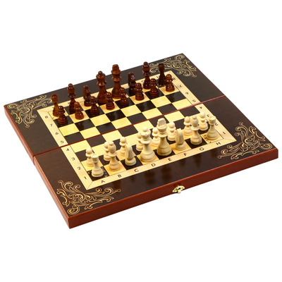 Шахматы деревянные "Галант", 50 х 50 см, король h-9 см, пешка h-4.5 см