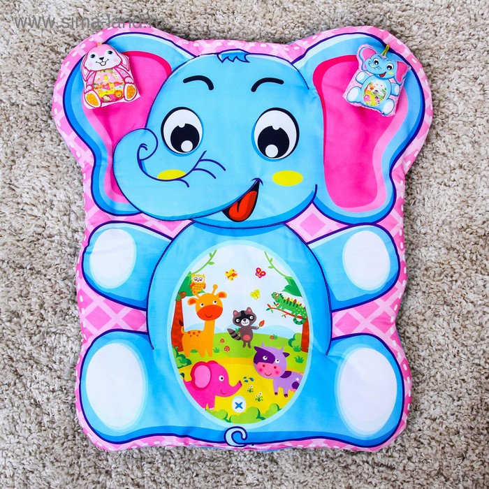 Развивающий коврик детский «Слоник», 2 игрушки - Фото 1