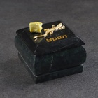 Шкатулка "Урал", змеевик, с декоративным камнем, 6,5х6,5х5,5 см - Фото 5