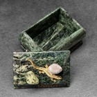 Шкатулка "Урал" прямоугольная, змеевик, с декоративным камнем, 7,5х5,5х5,5 см - Фото 8
