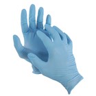 Перчатки нитриловые 100 шт, размер М, цвет голубой - Фото 1