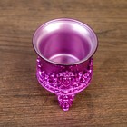 Подсвечник пластик, стекло "Цветок лотоса" фиолет 6,5х6х6 см - Фото 5