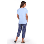 Комплект женский (футболка, бриджи) Есения цвет голубой, р-р 56 - Фото 3