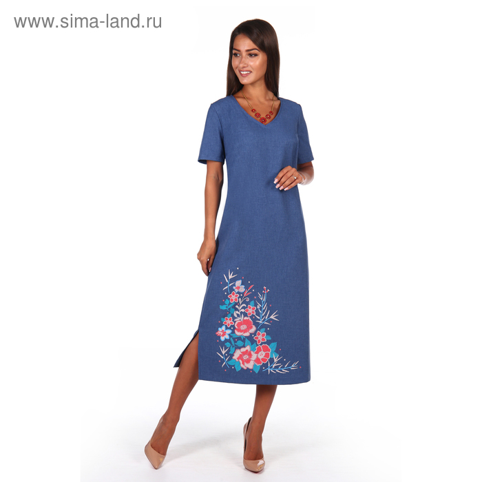 Платье женское Патриция цвет синий, р-р 52 - Фото 1