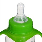 Бутылочка для кормления «Лесная сказка», классическое горло, с ручками, 150 мл., от 0 мес., цвет зелёный - Фото 3