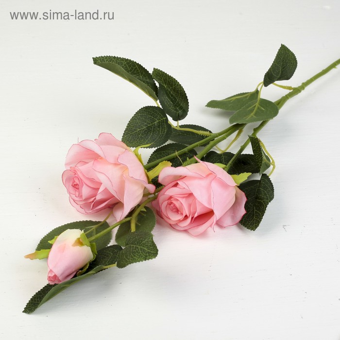 Цветы искусственные "Розы с бутоном" 7*60 см, розовый - Фото 1