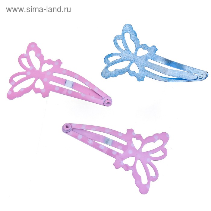 невидимка для волос цветная бабочки (н-р 12 шт) - Фото 1