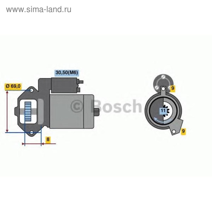 Стартер BOSCH 0986022020 - Фото 1