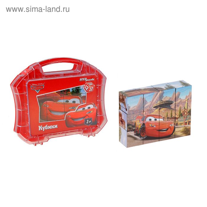 Кубики "Тачки", 12 штук - Фото 1