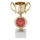 Кубок малый с чашей «Лучший папа», 17,5 х 9,5 х 6,2 см - фото 8357353