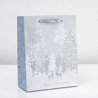 Пакет ламинированный "Зимний лес", люкс, 18 х 10 х 23 см - Фото 1