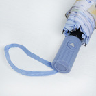 Зонт полуавтоматический «Каллы», 3 сложения, 8 спиц, R = 49 см, цвет белый/голубой - Фото 4