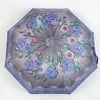 Зонт полуавтоматический «Сказочные розы», 3 сложения, 8 спиц, R = 49 см, цвет серый - Фото 2