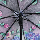 Зонт полуавтоматический «Сказочные розы», 3 сложения, 8 спиц, R = 49 см, цвет серый - Фото 3
