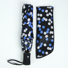 Зонт полуавтоматический «Конфетти», прорезиненная ручка, 3 сложения, 8 спиц, R = 49 см, цвет чёрный/синий - Фото 5