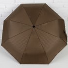 Зонт автоматический «Полоска», 3 сложения, 8 спиц, R = 47 см, цвет коричневый - Фото 2