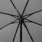 Зонт автоматический «Гусиные лапки», 3 сложения, 8 спиц, R = 50 см, цвет чёрный/серый - Фото 3