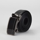 Ремень мужской, винт, пряжка автомат металл, ширина - 3,5 см, цвет чёрный гладкий - Фото 1