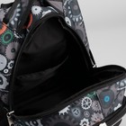 Рюкзак школьный, 2 отдела на молниях, наружный карман, отдел для обуви, цвет чёрный/разноцветный - Фото 6