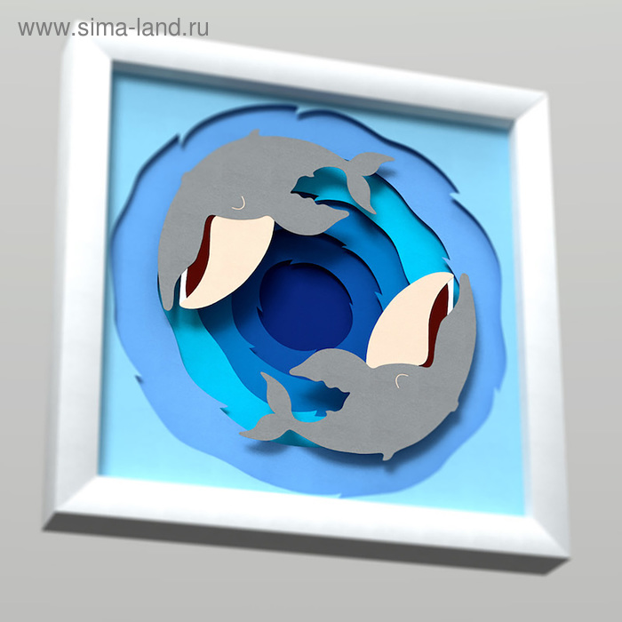 3D-аппликация из бумаги "Два кита" - Фото 1