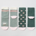 Набор носков женских (2 пары) "Все в кексиках", цвет зелёный, размер 36-40 - Фото 1
