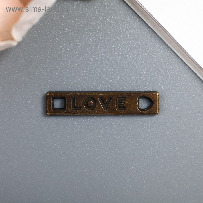 Декор для творчества металл "Love нашивка" бронза 0,4х2,1 см - Фото 1