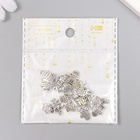 Декор для творчества металл «Варежки» серебро 1.7?1.6 см (комплект 10 шт) - фото 65286388