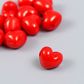 Набор бусин для творчества пластик 'Алые сердца' 16 гр 1,5х1,5 см
