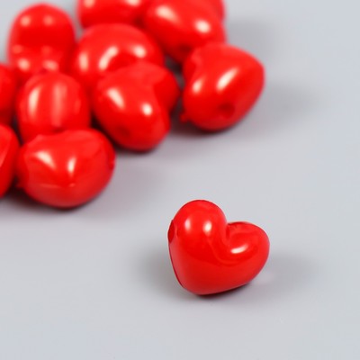 Бусины для творчества пластик «Алые сердца» 16 г 1.5×1.5 см