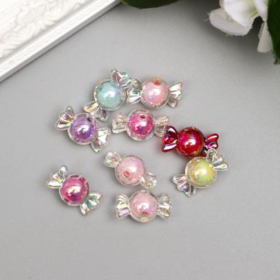 Бусины для творчества пластик «Конфетка перламутр» набор 15 г 2.2×1.2 см, МИКС