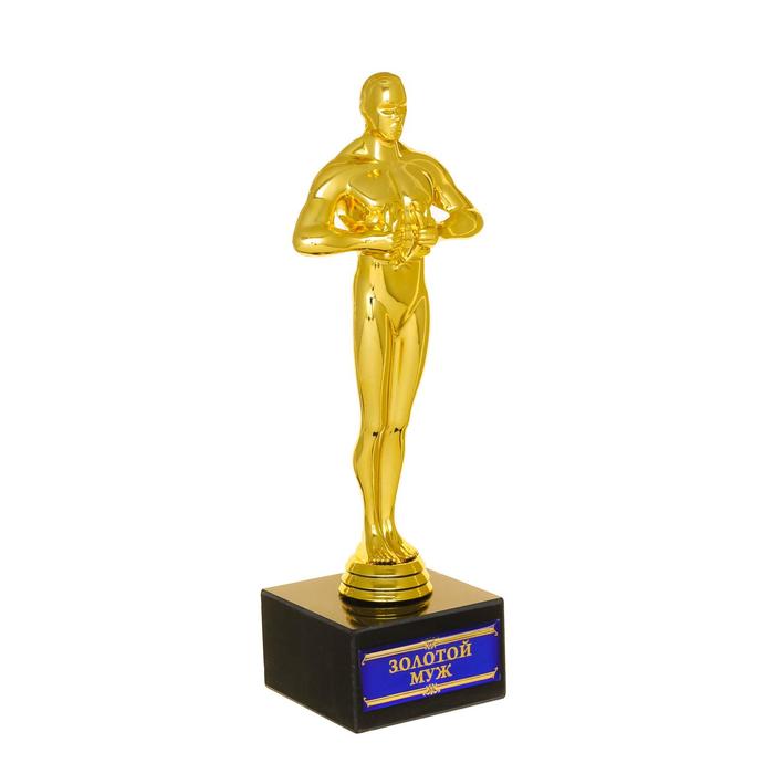 Наградная фигура мужская «Золотой муж», оскар, 18 х 6,2 см, пластик - Фото 1