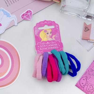 Резинка для волос "Махрушка" (набор 12 шт) 3,5 см, пастельный микс