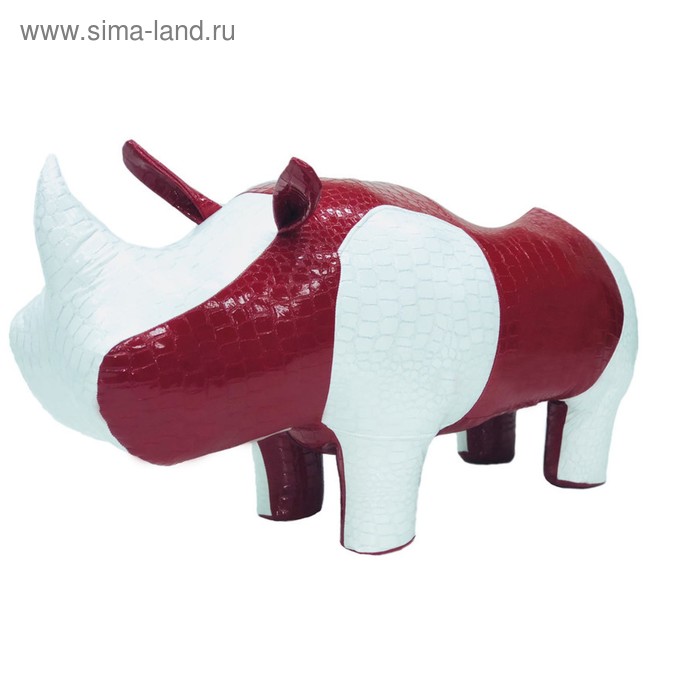 Мягкая игрушка-пуфик "Носорог болельщик", цвет красно-белый - Фото 1