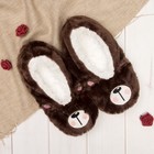Носки-тапочки пушистые "Мишутка", цвет коричневый - Фото 1