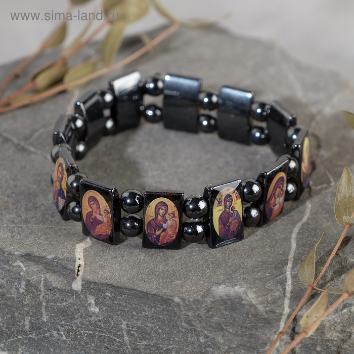 Браслет «Гематит» православный, прямоугольник 1,7*1,3см - Фото 1