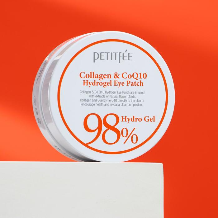 Гидрогелевые патчи под глаза с коэнзимом Q10 и 98% содержанием коллагена Petitfee, 60 шт 16852
