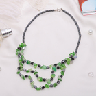 Бусы 3 яруса «Гематит с хризолитом», 52см - Фото 1