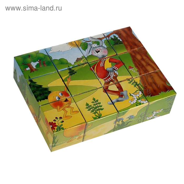 Кубики "Колобок", 12 штук - Фото 1