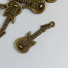 Декор для творчества металл "Гитара" бронза 3х0,5 см - Фото 1