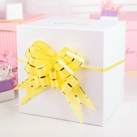 Подарочный Бант - бабочка №4.5, жёлтый, для упаковки подарков (комплект 10 шт)