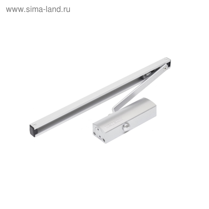 Доводчик дверной NOTEDO DC-075 SL+HO SILVER, со скользящей тягой, до 70 кг, с фиксатором