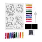 Магнит - фреска своими руками на новый год «Дед Мороз и Снегурочка», 4 шт., набор для творчества - Фото 3