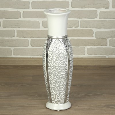 Ваза напольная «Версаль», h=60 см, керамика, белая