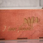 Кашпо деревянное 24×12×22 см Мэлони Дэмур "I love flowers, птицы", красное Дарим Красиво 3723563 - фото 16429845