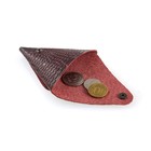 Футляр для монет, н/к, цвет бордо крокодил - Фото 2