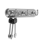 Вешалка ТУНДРА TVT002, металлическая, трёхрожковая, цвет хром - Фото 4