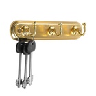 Вешалка ТУНДРА TVT002, металлическая, трёхрожковая, цвет золото - Фото 3