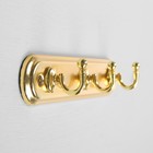 Вешалка ТУНДРА TVT002, металлическая, трёхрожковая, цвет золото - Фото 5