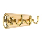 Вешалка ТУНДРА TVT002, металлическая, трёхрожковая, цвет золото - Фото 5